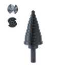 Lichamp Unibit Step Drill Bit for Metal, Genuine M2 Drill Stepper Bit for Hard Metal Heavy Duty, 11 Sizes from 1/4" to 1-3/8", Dual Straight Grooved with Hex Drive, A2BK