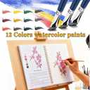 Watercolor Workbooks with 12 Illustractions Beginner Friendly Coloring Book Painting Kit Easy Nature Scenes Paint Set for Creative Exploration Gift for Adults (Seaside, with Palette)