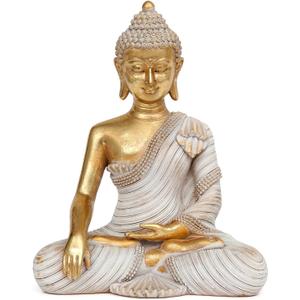 Buddha Statue for Home Decor Gold 10.2IN-Buddha Statues for Zen Decor - Buddha Statue for Spiritual-Buddha Decor for Living Room-Buda  Indoor Buddha Gift for Relaxation, Meditation or Shrine (4.72" * 8.26" *10.2")