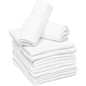 RUVANTI 10 Pack Birdseye Flat-Fold Cloth Diapers for Babies, 100% Cotton Extra Large Reusable Diapers, Baby Burp Cloths