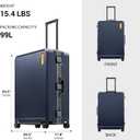 LEVEL8 Zipperless Large Suitcase with Wheels Checked Luggage 28 Inch, Aluminum Frame Suitcase Hard Shell Luggage with Tsa Locks, Blue