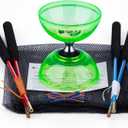 MAGICYOYO Pro Triple Bearing Diabolo Small Size 4 Chinese Yoyo Toy with 2 Pairs Carbon Sticks+ 2 Extra Strings +1 Net Bag, High Performance Chinese Yoyo Diabolo Skill Toy (Green)
