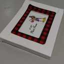 Party Greeting Christmas Picture Frame 4x6 Ceramic Photo Frame Decorations Holiday Christmas Xmas Gifts Red and Black Plaid