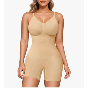 Nebility Shapewear Bodysuit for Women Tummy Control Body Suit Seamless Sculpting Body Shaper Mid Thigh Shorts,L/XL