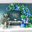 HOUSE OF PARTY Blue and Green Balloon Garland Kit 158 Pcs - Jurassic World Balloons for Baby Shower, Jungle Theme Party Decorations & Dinosaur Birthday Party Supplies (Dark Green, ,Blue, Stone & Midnight)