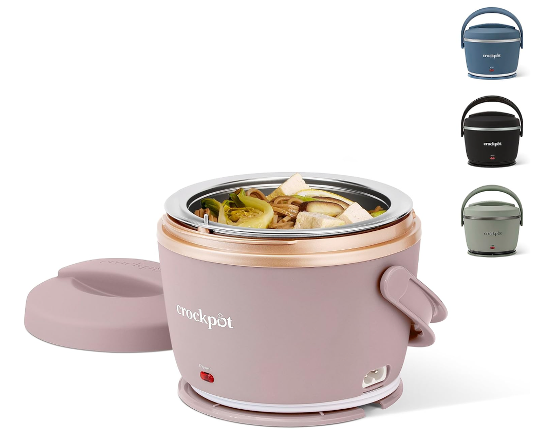CrockPot 20Ounce Electric Lunch Box, Portable Food Warmer, Blush Pink | Perfect for Travel, Car, OntheGo | SpillFree, DishwasherSafe