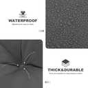 2 x Porch Swing Cushions,Outdoor Cushions 3 Seater Replacement with Backrest, Waterproof Thickened Bench Cushion with Ties for Porch, Patio,Outdoor, Backyard and Garden (Dark Gray 40 * 40 in)