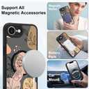 Magnetic for iPhone 16e Case for Women Men, Cute Floral Flowers Phone Case [Compatible with Magsafe] Translucent Matte Shockproof Cover, Flowers