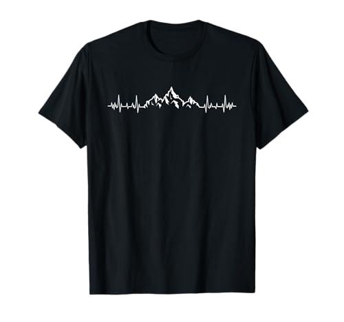 Mountain Hiking - Pulse Heartbeat Hiker Climber Mountaineer T-Shirt, M