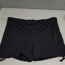 Women Swim Shorts High Waisted Swimsuit Shorts Tummy Control Bathing Suit Bottom Plus Size Boyshorts (Black)