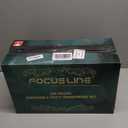 FOCUSLINE 350 Count Clear Dinnerware Set for 50 Guests- Clear Plastic Plates with Gold Rim, Includes Disposable 50 Dinner & Salad Plates, Cups, Napkins and Cutlery Set