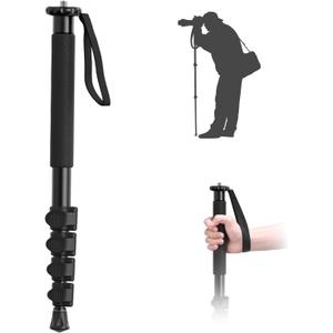 ULANZI TB12 61-Inch Camera Monopod - Portable Tripod & Monopod Photography Stick with 5-Section Height, Aluminum Compact Travel Camera Stick for Canon, Nikon, Sony Mirrorless, DSLR, Easy to Carry