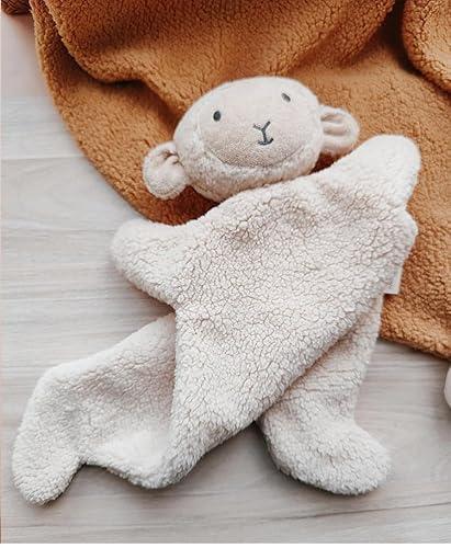 Lovey for Baby,Soft Security Blanket,Snuggle Stuffed Animals Toy Girl & Boy, Bear&Lamb Lovey Comforter Toy for Babies 0-12months,Baby Gifts for Infant and Toddler (Beige-Lamb)