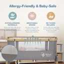 Motherly Haven Baby Bassinet Bedside Sleeper 53"L x 29"W x 63"H, Light Grey, Crib