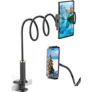 Niumowa Gooseneck Tablet Holder - Flexible Tablet Stand, Tablet Holder,Cell Phone Holder,Cell Stand, Flexible Adjustable Arm in Bed for/Mobile Phone/Switch/etc, 98 cm Total Length (Black)