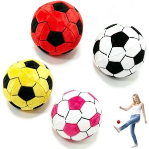 4Pack Soft Soccer Footbags, Juggling Balls for Foot Coordination, Lightweight Mini Kick Balls for Teens & Adults, Helps Improve Agility and Coordination Skills(Red+Black+White+Pink)