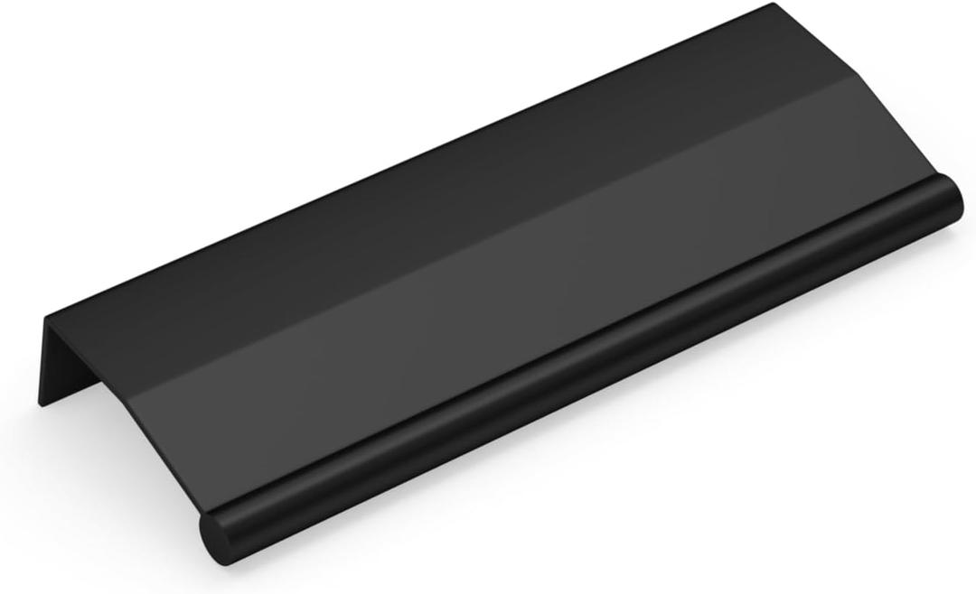 Peaha 15 Pack Finger Pulls Black Edge Pulls for Cabinets 5 Inch Hole Center Hidden Pulls Drawer Pulls Black Drawer Pulls,Aluminium Alloy