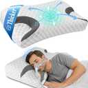 IKSTAR CPAP Pillow for Side Sleeper, Sleep Apnea Pillow for Sleeping, CPAP Nasal Pillows Suit for All CPAP Masks User, Cervical Memory Foam Neck Support Pillow Relief Neck Pain for Side Back Sleepers (Large-25.22" L x 14.92" W x (4.72"/4.12") H, White)