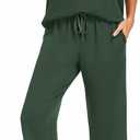 PrinStory Womens 2 Piece Lounge Sets Casual Outfits Pullover Top and Wide Leg Pants Matching Pjs Soft Pajamas Loungewear