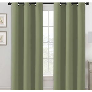 H.VERSAILTEX Blackout Curtains for Bedroom Thermal Insulated Room Darkening Living Room Curtains 84 Inch Long Grommet Privacy Protection Window Curtain Panels/Drapes for Nursery, 2 Panels, Sage