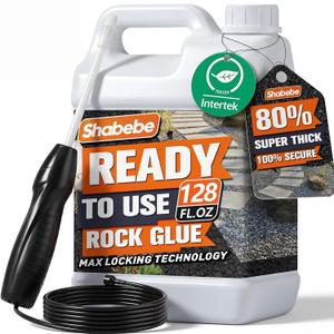 Rock Glue with Battery Powered Sprayer, 1 Gallon Ready-to-Use Mulch Hold for Landscaping, 100% Water-Permeable, Pet-Safe Non-Toxic Landscape Glue Spray for Rocks Binder, Pea Gravel Stabilizer