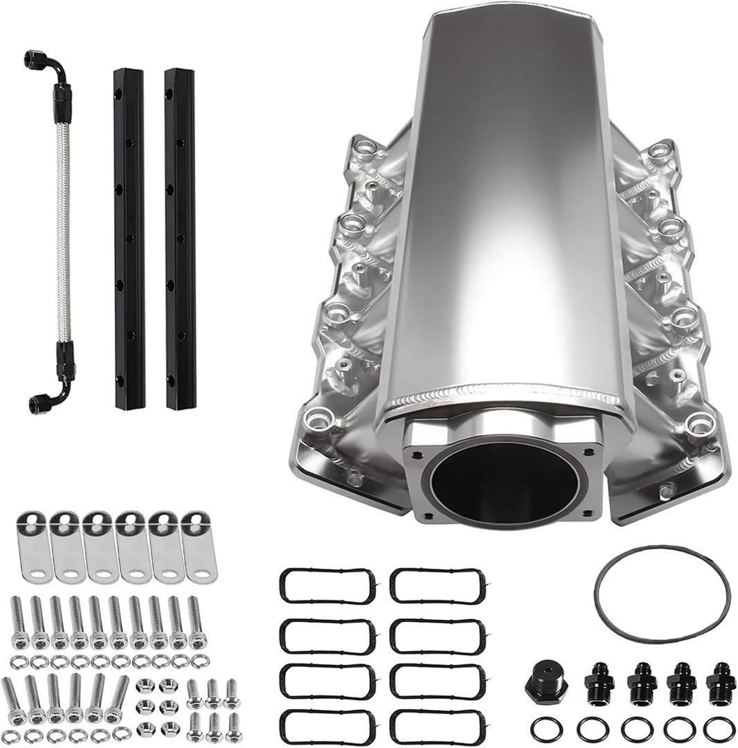 Intake Manifold for LS Cathedral Port Heads for LS1 LS2 LS6 LS Intake Manifold Engines for Chevy 4.8 5.3 5.7 6.0 Silver 92MM ls intake manifold