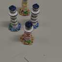 4PCS Mini Lighthouse Decor, Handcrafted Resin Miniature Lighthouse Model, Mediterranean Style Ornament, Ocean Tabletop Light House Decorations for Home