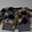 Aimiray Women's Cropped Floral Print Jacket Long Sleeve Fleece Warm Bomber Jacket Lightweight Button Varsity Coats Size S