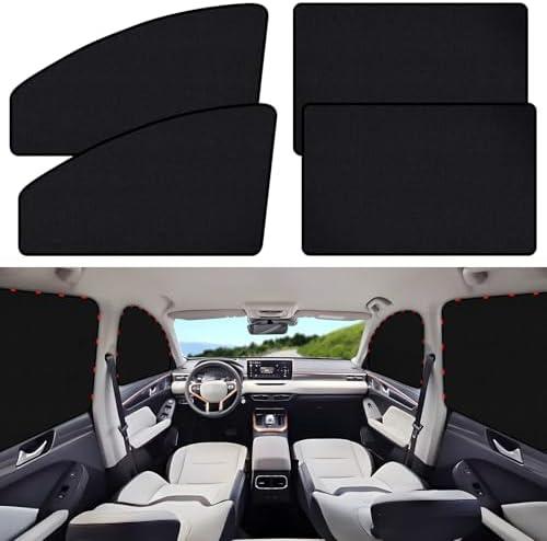 ZATOOTO Suede Car Window Shades 4PCS - Car Window Covers for Ultimate Privacy, UV Protection, and Heat Insulation, Sun Shade Perfect for Camping, Travel, Baby Safety, and Daily Use, Blackout Suede