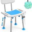 Loyoda Shower Chair for Inside Shower with Removable Back, Adjustable Height, Eligible Bathroom Stool Supprts up to 400lbs