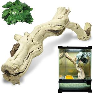 VCEPJH Large Snake Climbing Branch Decor 15.5 in Natural Reptile Wood Cork Log Bearded Dragon Tank Accessories Tree Trunk for Chameleon Gecko Ball Python Frog