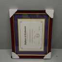 11x14 Diploma Frame with Navy over Gold Mat, 14x17 Certificate Frame, Real Wood with Gold Trim, Mahogany Frame with Arcylic