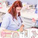 Skylety 5 Pcs Pink Christmas Vet Tech Gifts, Veterinarian Gifts for Women, Veterinarian Appreciation Gift, Vet Tech Accessories Supplies, Glass Cup Basket Set for Veterinary Practitioner Graduate