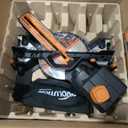 Evolution Power Tools R185SMS+ Sliding Miter Saw with Multi-Material Cutting, 45 Degree Bevel, 50 Degree Miter, 210 mm Slide, Blade Included Cuts Wood Plastic Metal & More, 7-1/4"