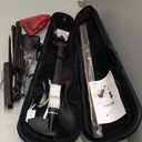 Aileen Violin 4/4 Full Size for Adults Beginners, Black Fiddle Starter Kit for Students Age 12+, including Music Stand, Unique New Fingerboard Sticker, Mute