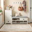 Runner Rug 2x6, Ultra-Thin Entryway Rug Non Slip Washable Rugs for Laundry Room, Runners for Hallways, Vintage Soft Rugs for Living Room, Kitchen, Bedroom(Cream/Beige,2'x6')