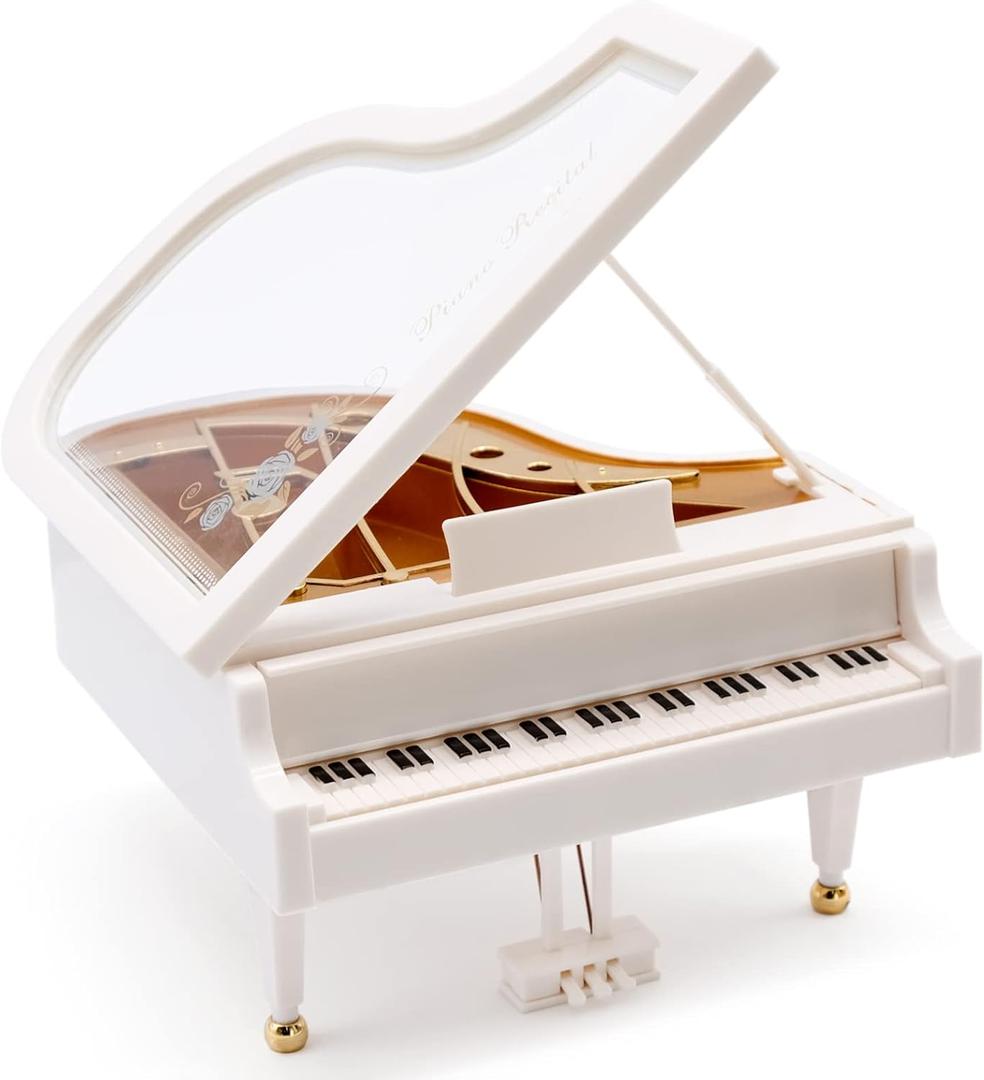 Piano Music Box, Wind Up Musical Boxes, Classical Music Box for Girls Birthday Gift or Desk Decoration Ornament