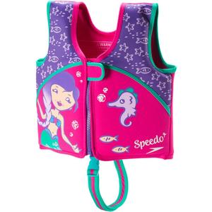 Speedo Kids' Begin to Swim Flotation Classic Life Vest UPF 50 (Large, Purple Printed)