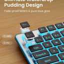 SEUNKWANG EWEADN GX710S Backlit Computer Keyboards, Wired USB Keyboard with Blue Backlit, Metal Panel, Plug and Play, Pudding Keycaps Full Size Quiet Computer Keyboard for Win/PC/Laptop-Black