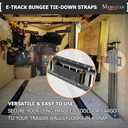 4 Pack E-Track Bungee Tie-Down Straps, 12"-22" Length Adjustable 2" Width Black Bungee Straps, Secure Tools/Cargo to Walls for Trucks, Enclosed Trailers, Vans, Warehouses, Garages, Workshops