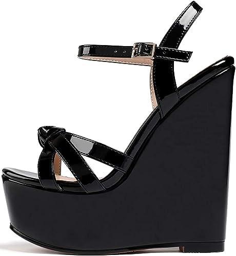 YODEKS Women's Platform Wedges|High Heel Wedge Sandals|Ankle Strap Open Toe Platform Heels, Size: 7