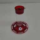 More Birds Bird Health+ Ruby Hummingbird Feeder, Glass Hummingbird Feeders for Outdoors, 4 Feeding Stations, 10 Ounces, Ruby Red