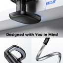 Gooseneck Tablet Holder, Tablet Stand : Flexible Arm Clip Tablet Mount Compatible with iPad mini Pro Air, Kindle, Switch, Galaxy Tabs, More 4.7-11" Devices-(Black)