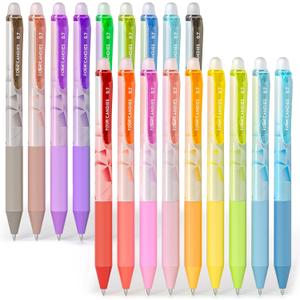 Four Candies 0.7mm Erasable Gel Pens, Make Mistakes Disappear Colored Pens, 18 Colors Retractable Fine Point Erasable Pens for Writing, Drawing, Planner & School Supplies
