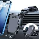 YRU 2026 Ultimate Car Phone Holder Mount Bendable & Adjustable Aluminum Arm Cell Phone Holder for Car Dashboard Windshield Phone Stand for iPhone 17 16 15 14 Pro Max Samsung Pickup Truck,Dark Silver