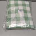 Smiry Oval Table Cloth, Waterproof Vinyl Tablecloths with Flannel Backing, Wipeable Buffalo Plaid Table Cover for Picnic, Indoor and Outdoor (Sage Green & White, 60"x84")