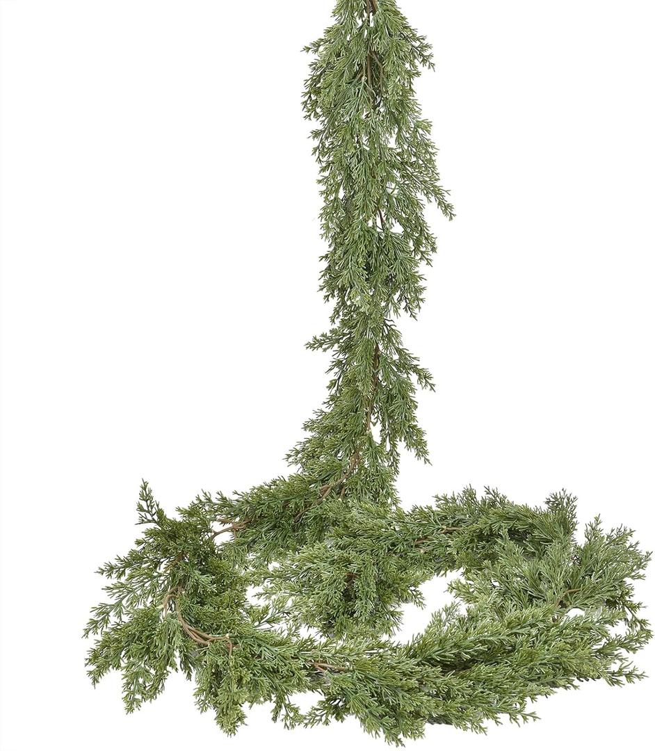 DearHouse 9Ft Pine Christmas Garland, Artificial Greenery Garland Pine Leaves for Holiday Winter Mantel Fireplace Table Runner Centerpiece Christmas Decoration (9.1 Foot)
