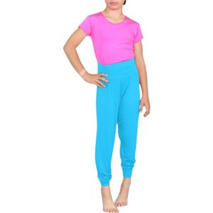 SXME MIGHT SAY Kids' Loose-Fit Harem Pants for Girls  Casual Baggy Trouser for Sports & Dance (Blue)