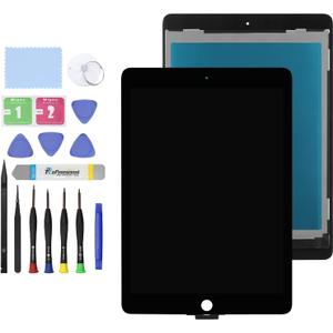 9.7" LCD Screen Replacement for iPad Air 2 (2nd Gen) A1566 A1567 Display LCD Assembly + Glass Touch Digitizer + Repair Kit (Black)