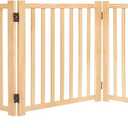 YOCAN Freestanding Wooden Dog Gate, Foldable Pet Gate for Indoor Use, Dog Fence for Doorways, Stairs, Halls & House,Easy to Install5 Panel 23"